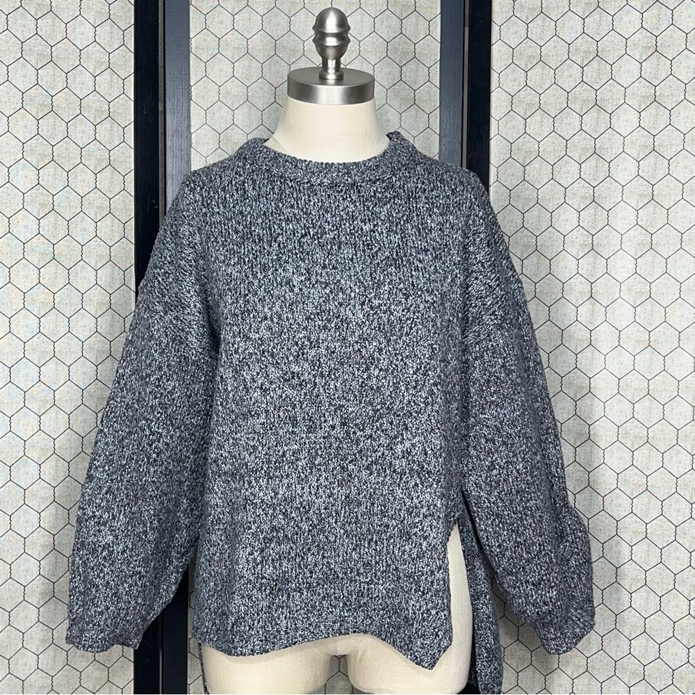 Vernacular Side Split High Low Hem Sweater